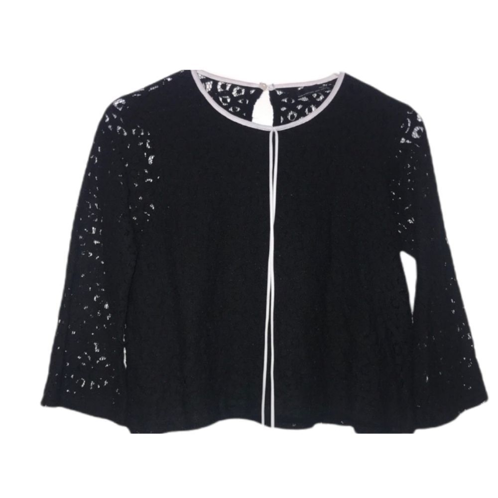 🍁2/$20 Zara black lace top size M